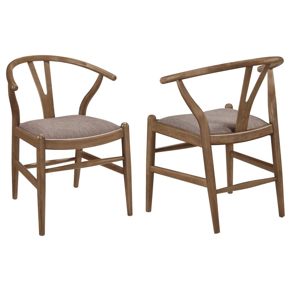 Modern Walnut Wood Wishbone Dining Chairs with Curved Backrest