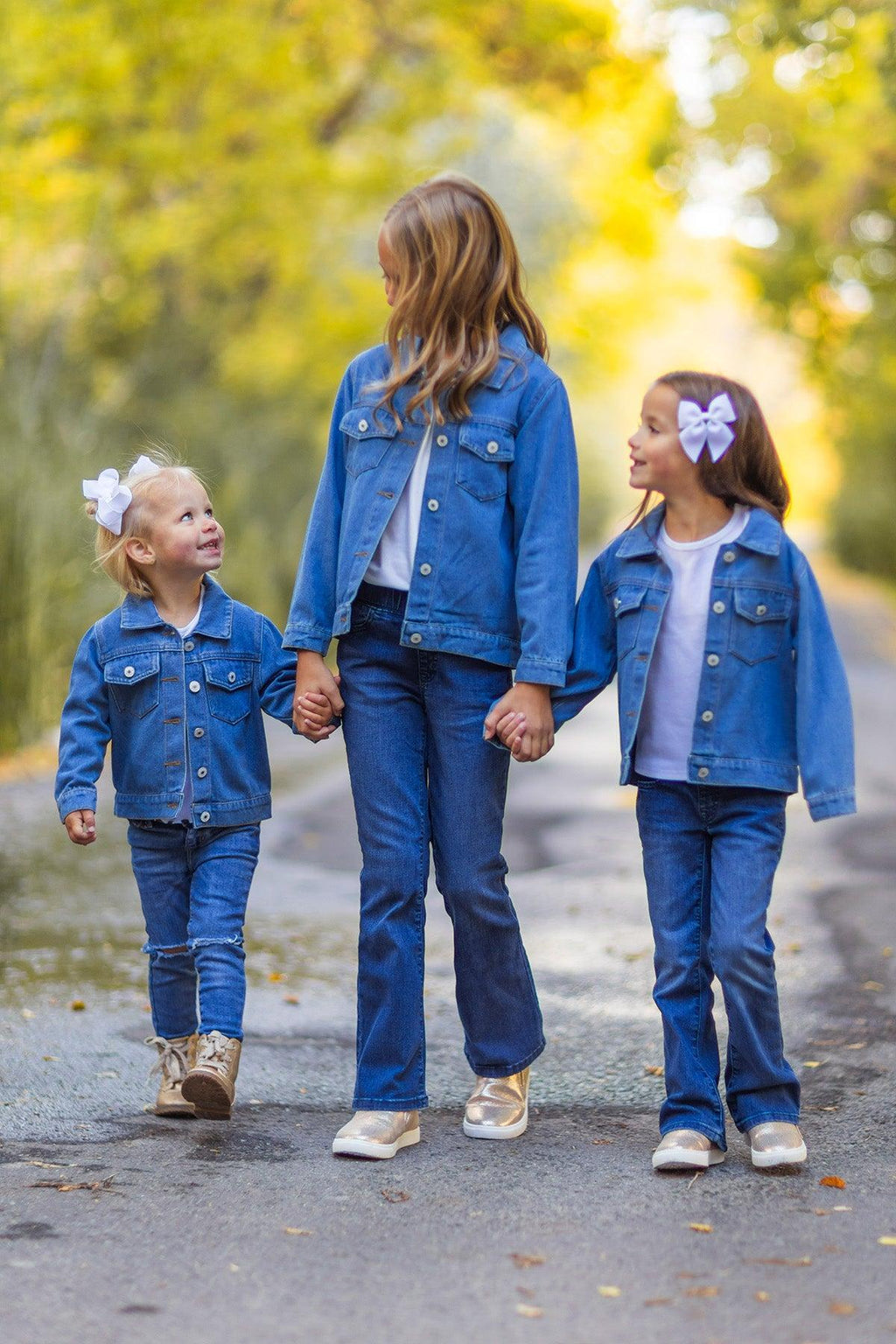 "Big Sis, Lil Sis, Big Bro, Lil Bro" Denim Jacket