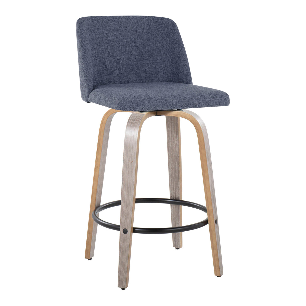 Swivel Counter Stools with Circular Footrests - Set of 2