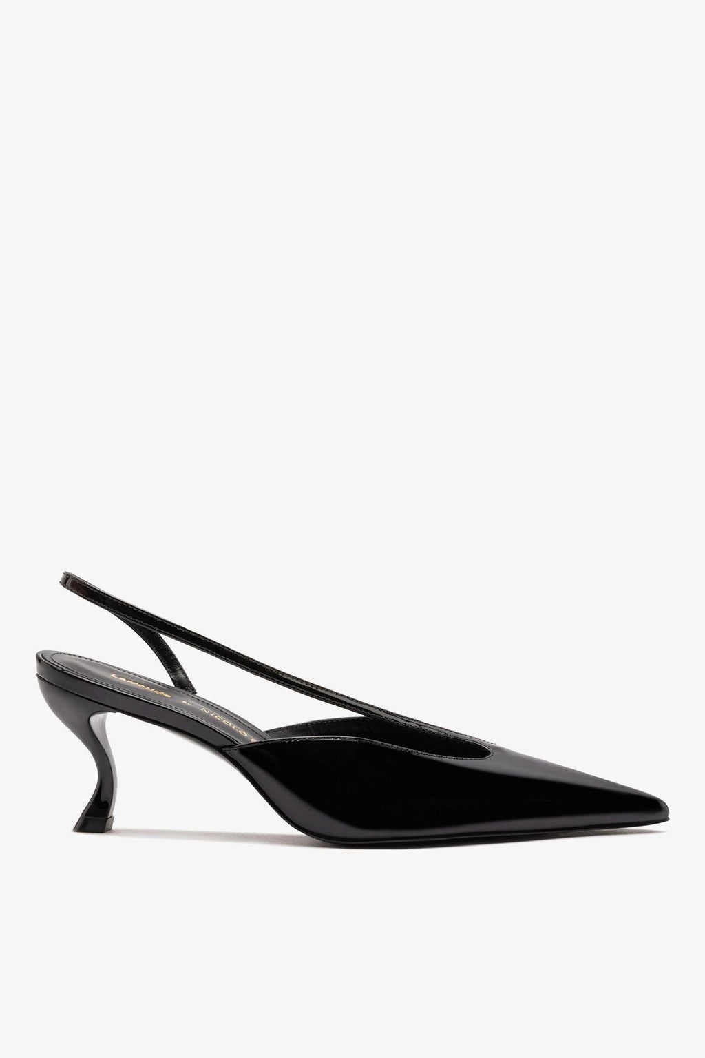 Larroudé by Nicolò B.: Lucia Slingback Pump Black Patent Leather