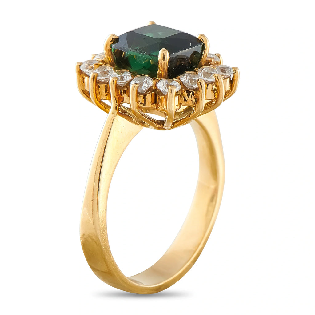 LB Exclusive 18K Yellow Gold 0.60ct Diamond and Tourmaline Ring MF05-090226