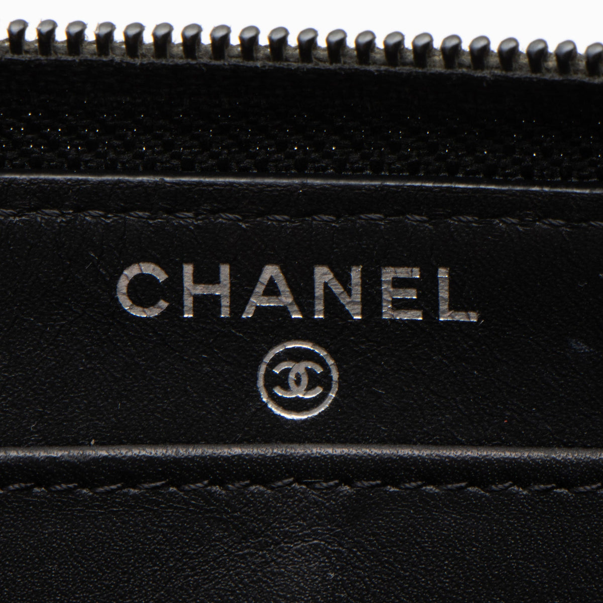 Chanel Caviar Leather Timeless Zip Around Wallet