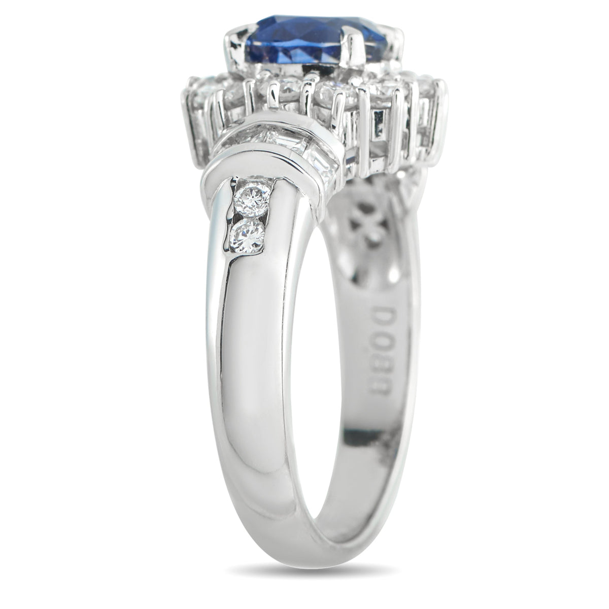 LB Exclusive Platinum 1.64ct Diamond and Sapphire Ring #5437