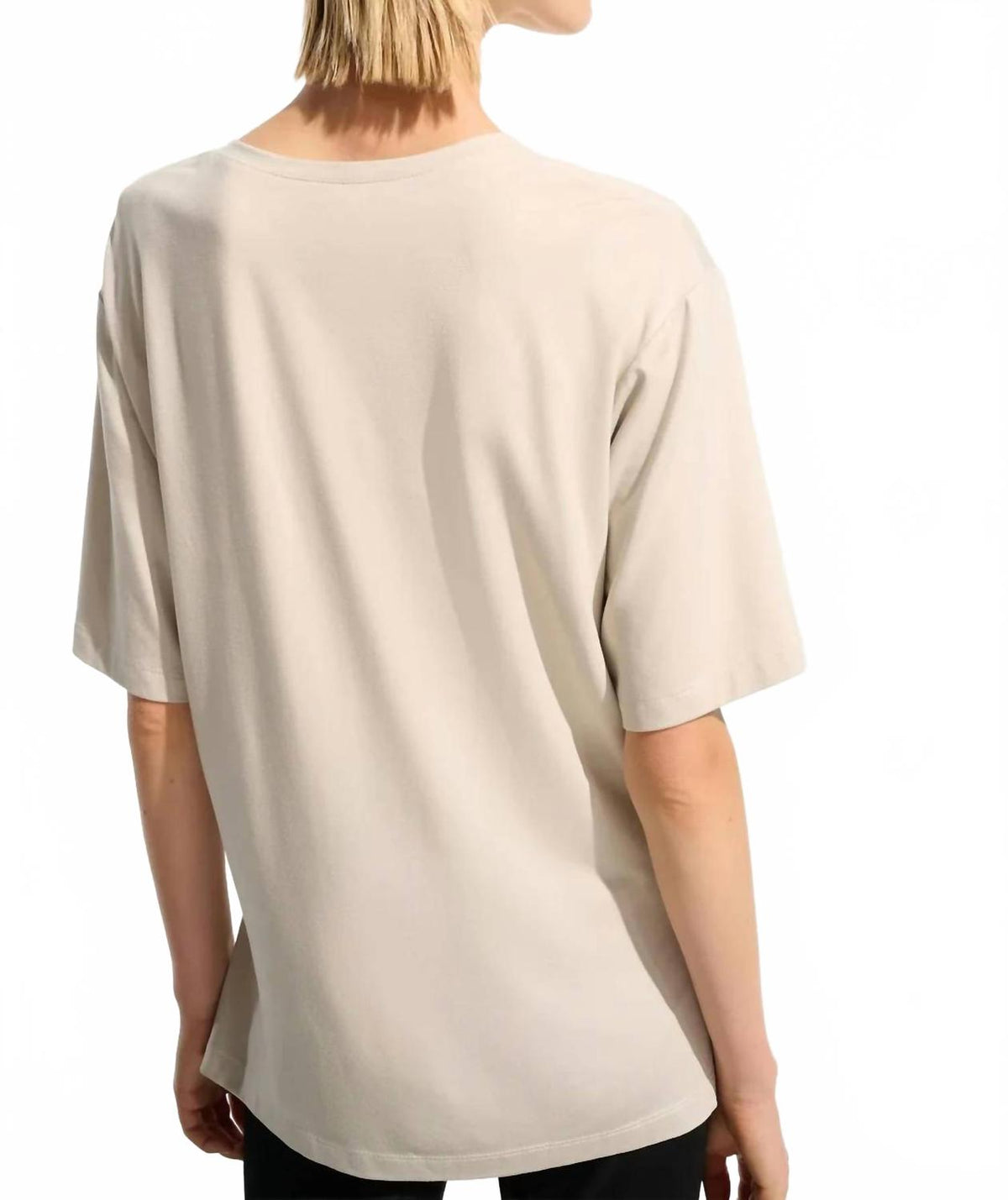 V-Neck Dolman Sleeve Boxy Top In Moonstone