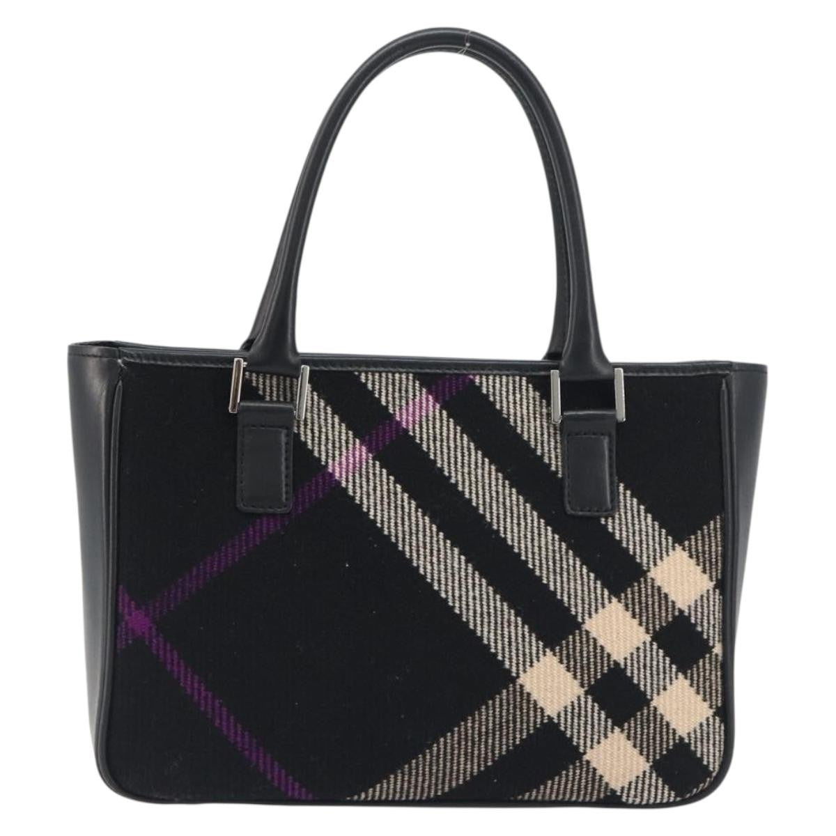 Burberry Nova Check Wool Wool Handbag (Pre-Owned)