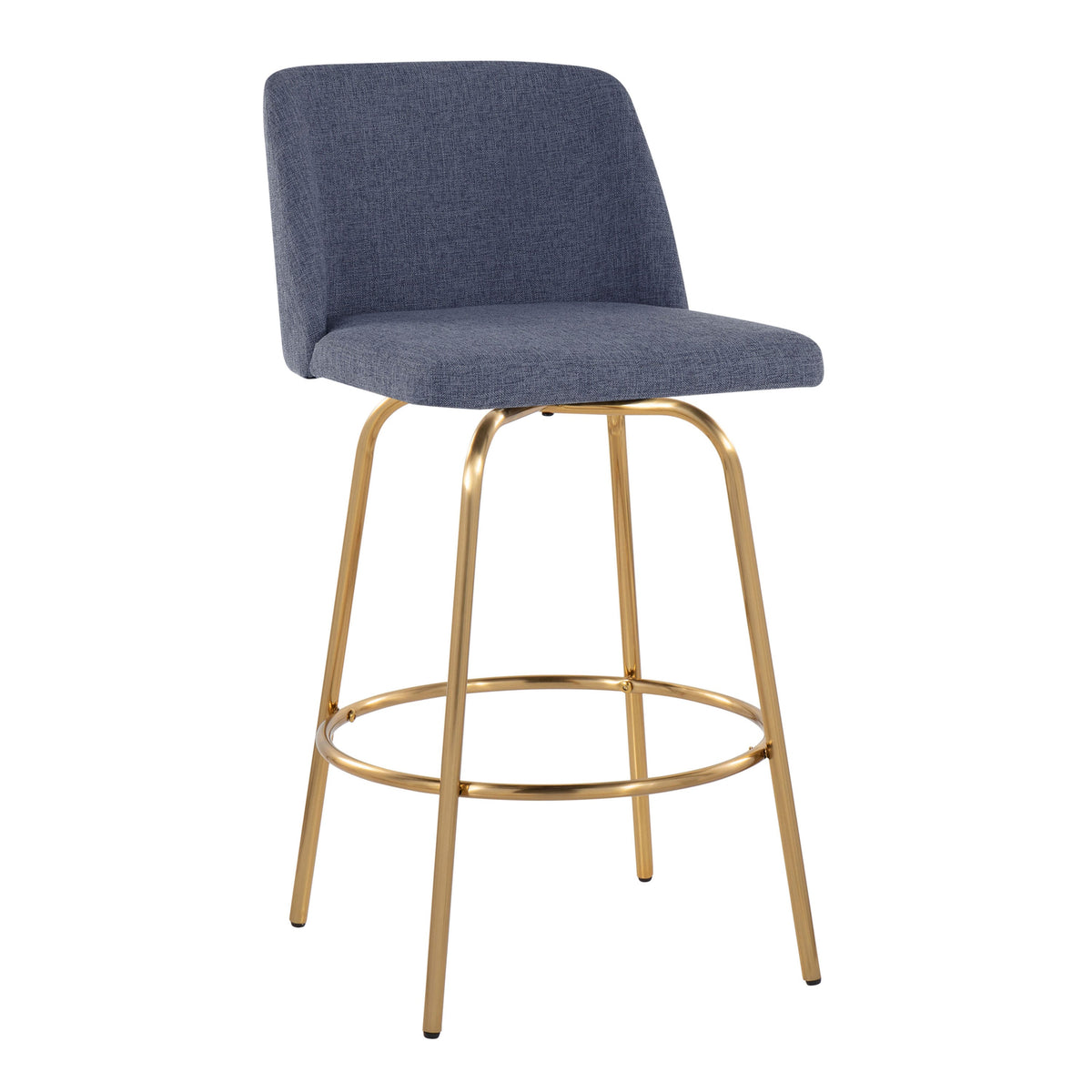 26' Contemporary Swivel Counter Stools with Round Footrests - Set of 2