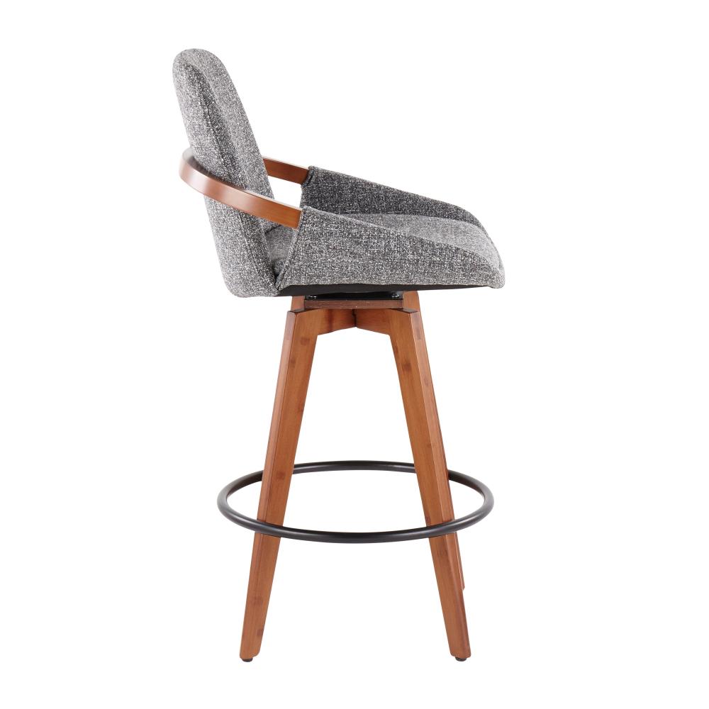 Mid-Century Upholstered Bar Stool