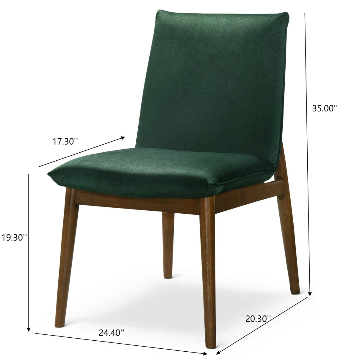 Contemporary Velvet Kitchen Chairs with Wooden Legs