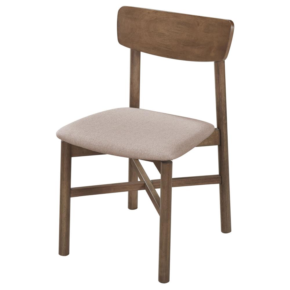 Mid-Century Modern Dining Side Chairs with Walnut Wood Finish