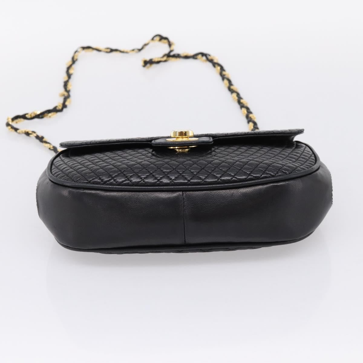 Bally Vintage Chain Quilted Leather Leather Shoulder Bag Bag (Pre-Owned)
