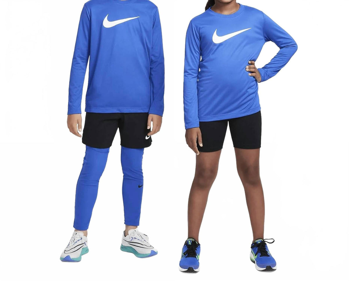 Big Kids' Dri-Fit Long-Sleeve T-Shirt In Blue