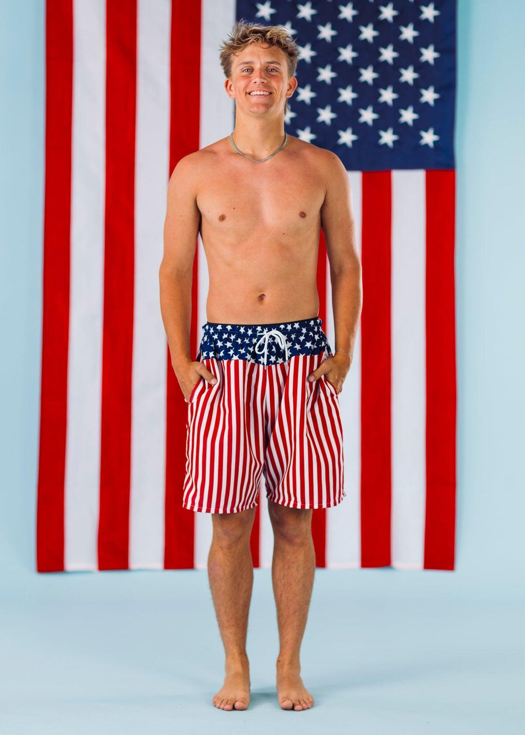 Abstract American Flag Family Swimsuits