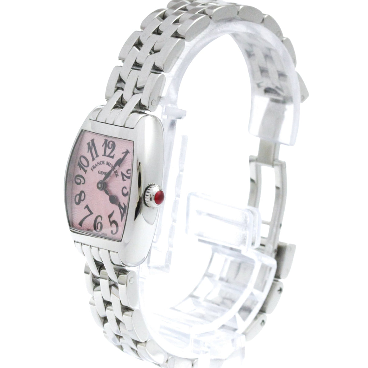 Franck Muller Cintree Curvex Quartz gold And Crocodile With Diamond Bezel Watch (Pre-Owned)