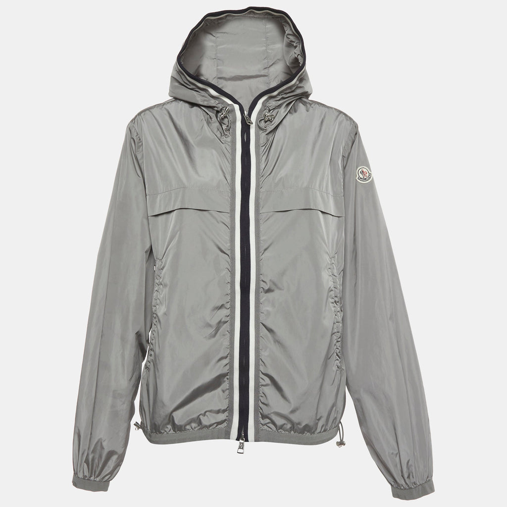 Moncler Grey Nylon Zip Up Windbreaker