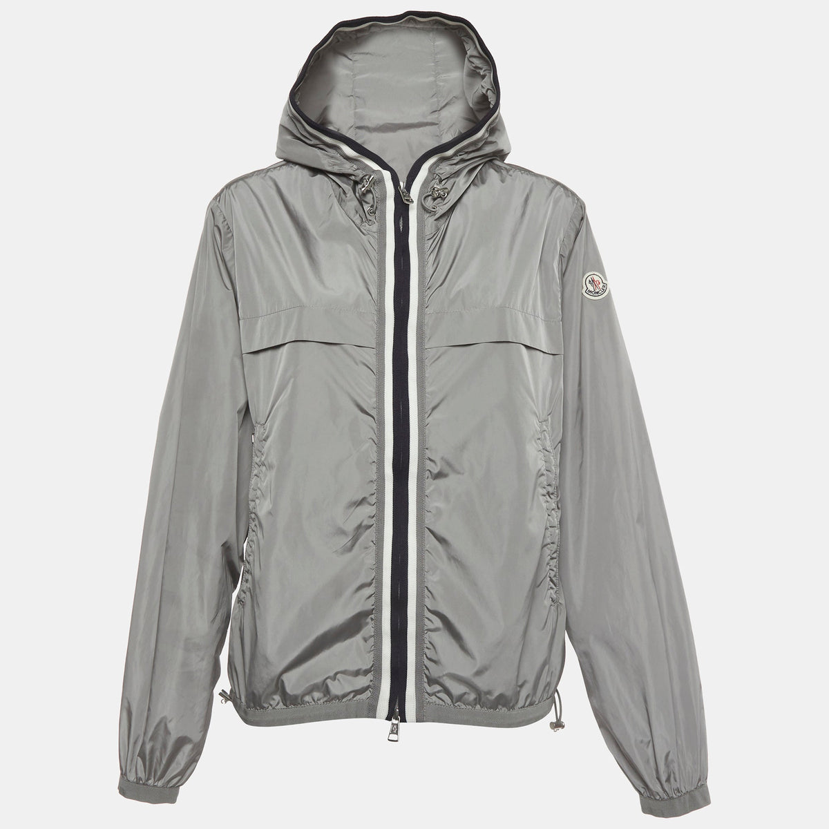 Moncler Grey Nylon Zip Up Windbreaker