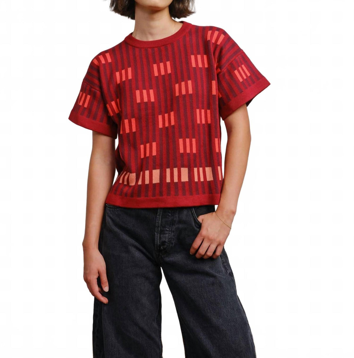 Bauhaus Short Sleeve Sweater Tee In Solstice