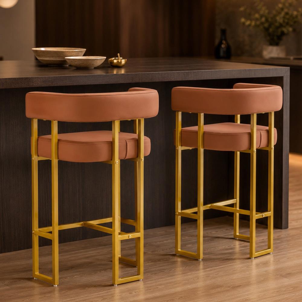 Elegant Counter Height Bar Chairs with Cushioned Seating and Contemporary Mid-Century Styling