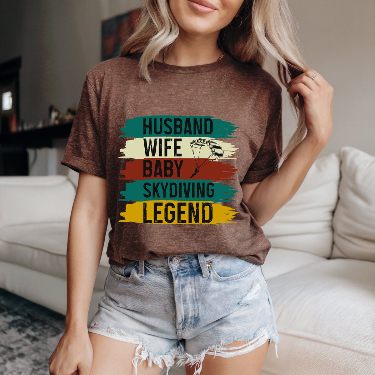 Couple On Vacation Women's Cotton Cartoon Short Sleeves