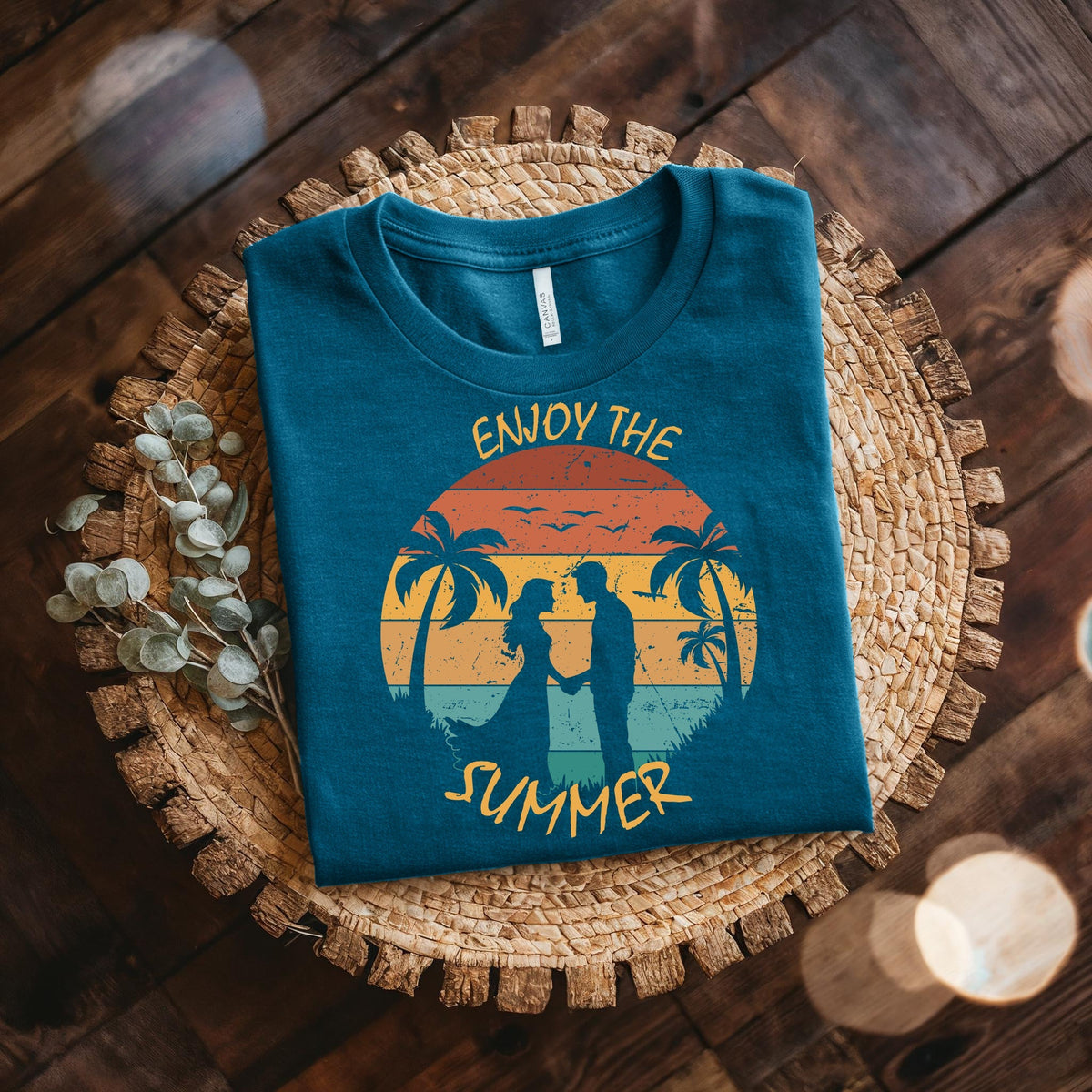 Couple On Vacation Unisex Cotton Comfortable Breathable Short Sleeve