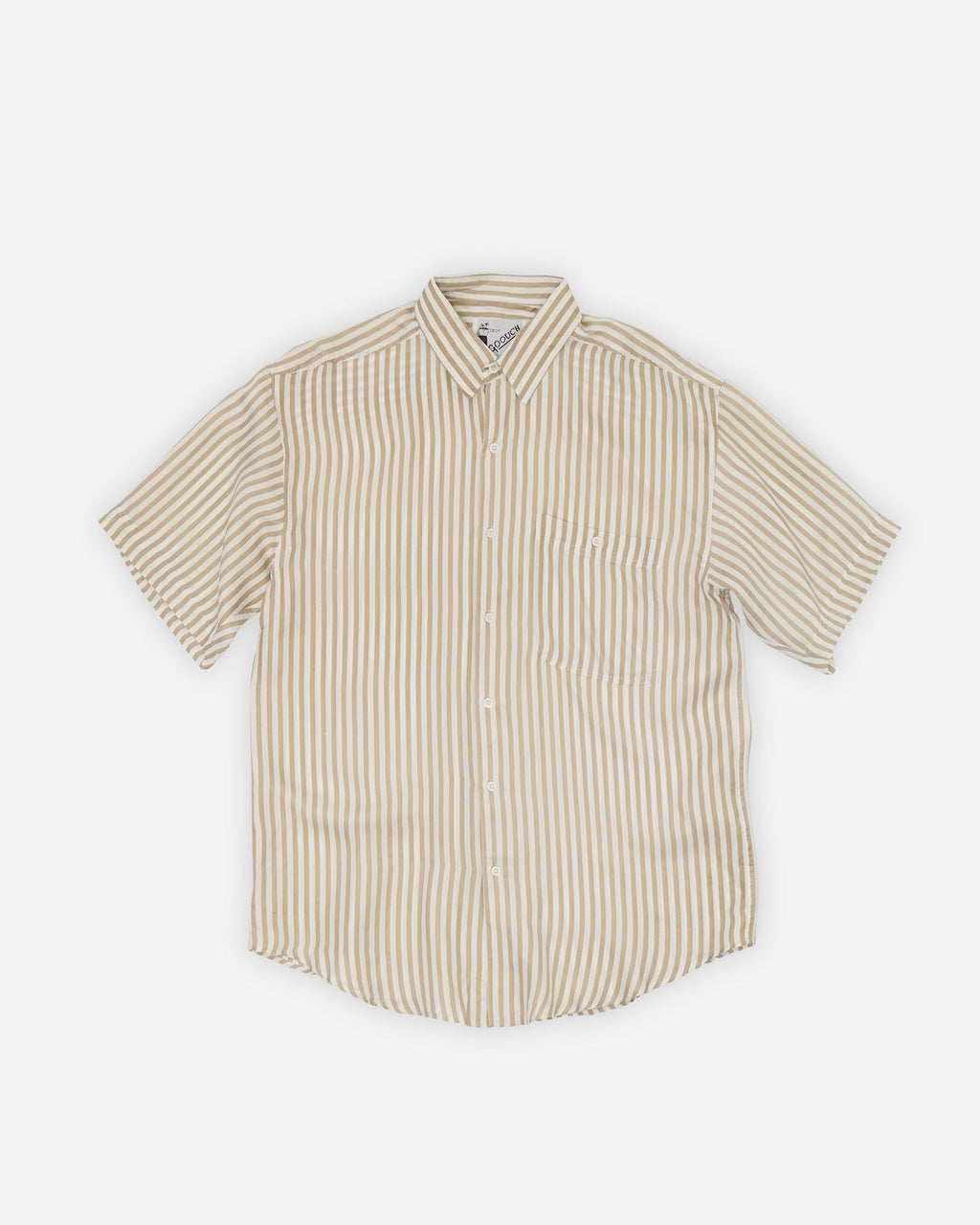 Stripe Silk S/S Shirt / Beige