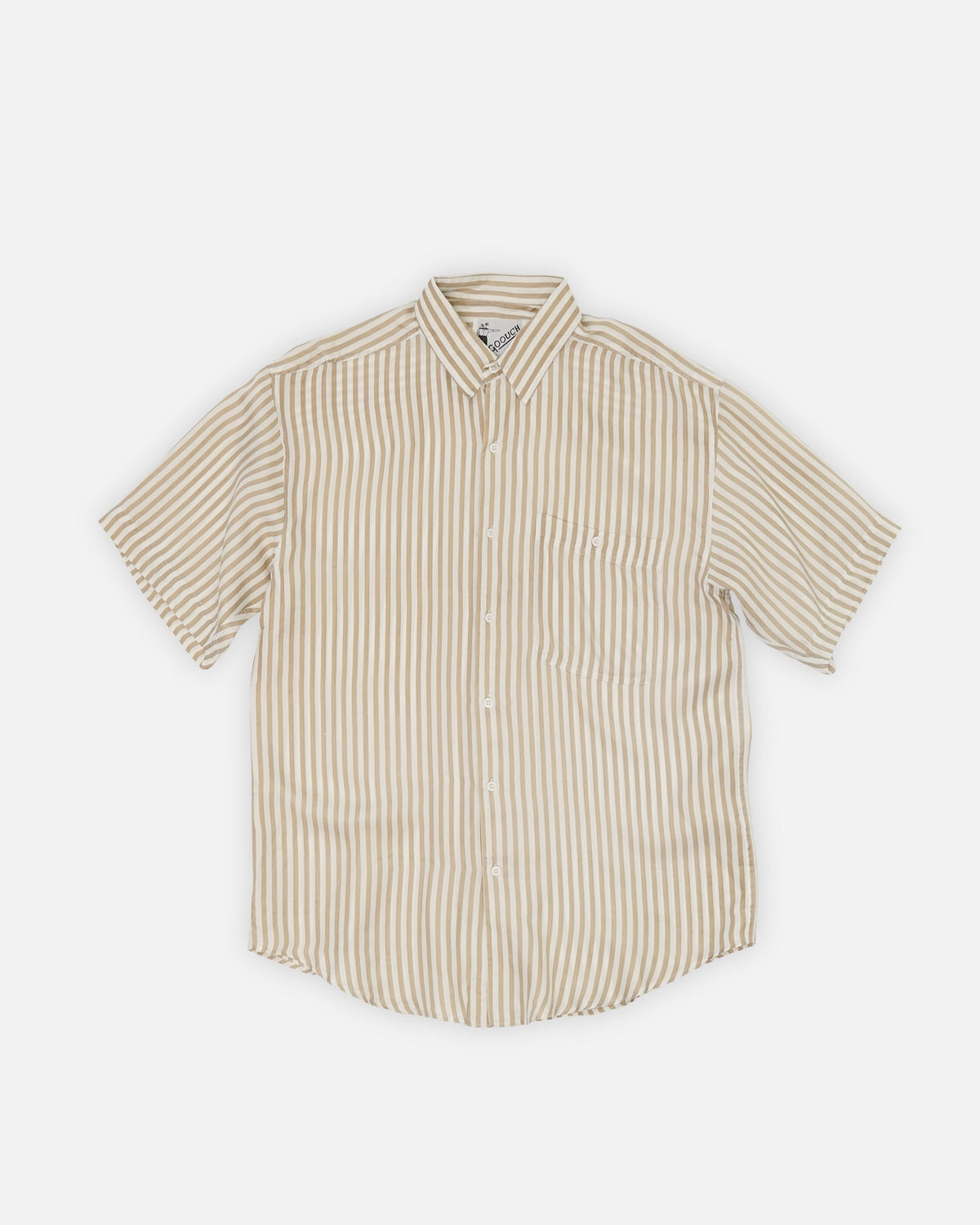 Stripe Silk S/S Shirt / Beige