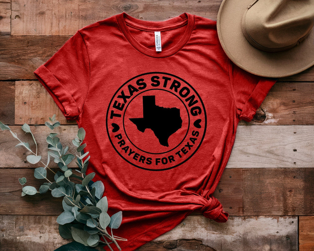 Texas Strong Pray Heat Printed T-Shirt