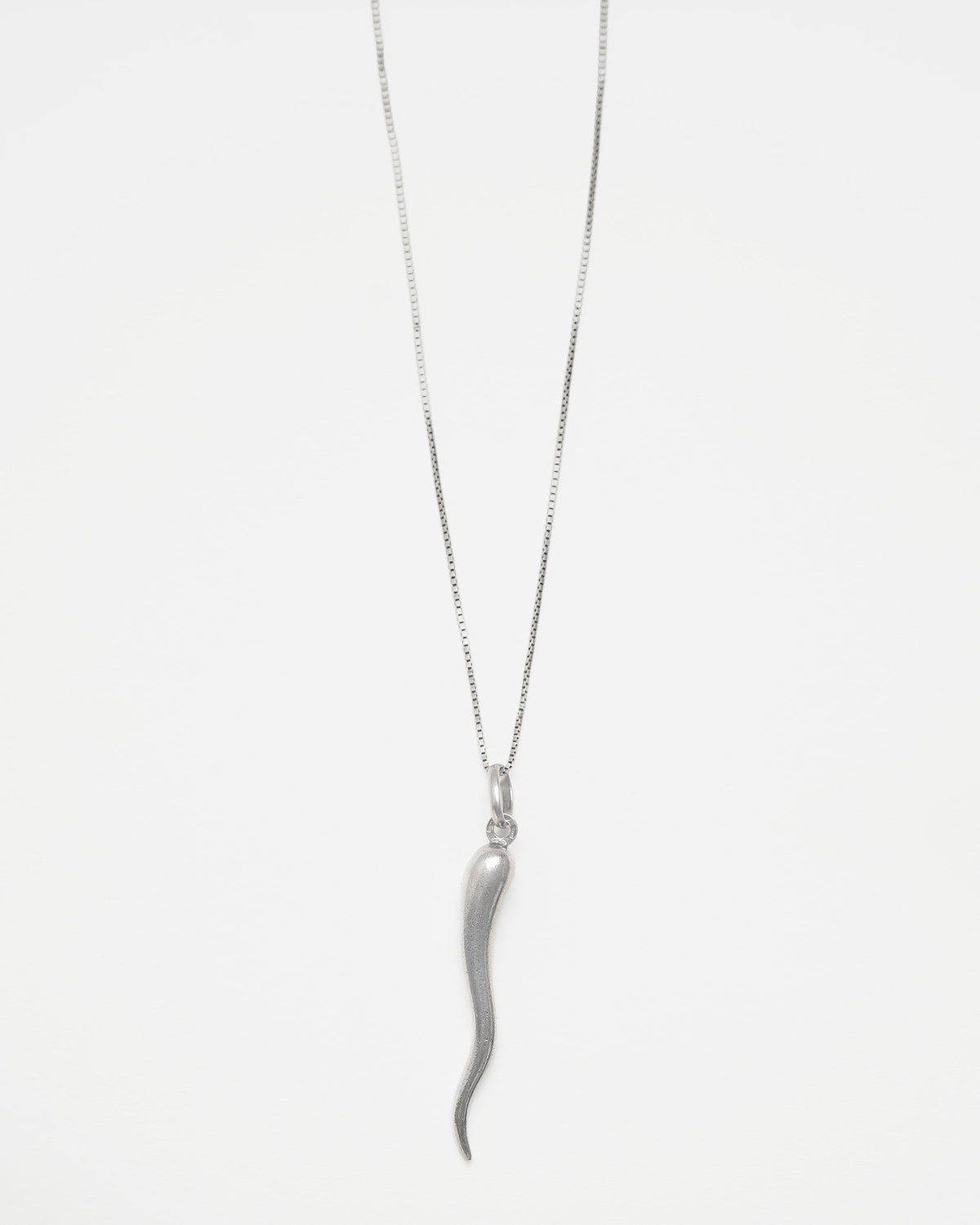 Silver Chain Necklace w/ Horn Charm