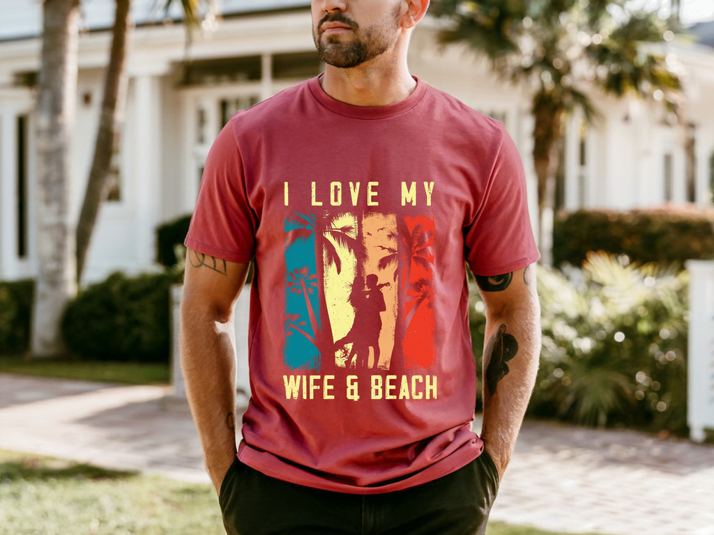 Couple On Vacation Unisex Creative Print T-shirt