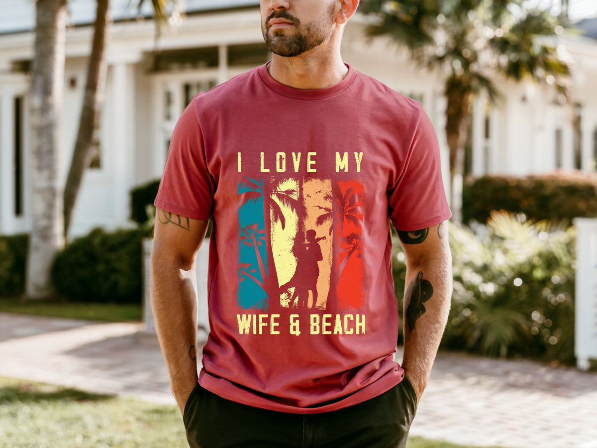 Couple On Vacation Unisex Creative Print T-shirt