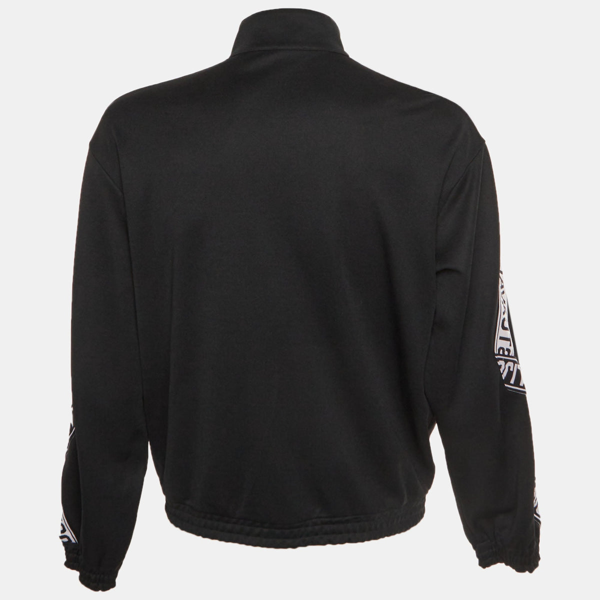 Just Cavalli Black Knit Long Sleeve Zip Front Sweatshirt