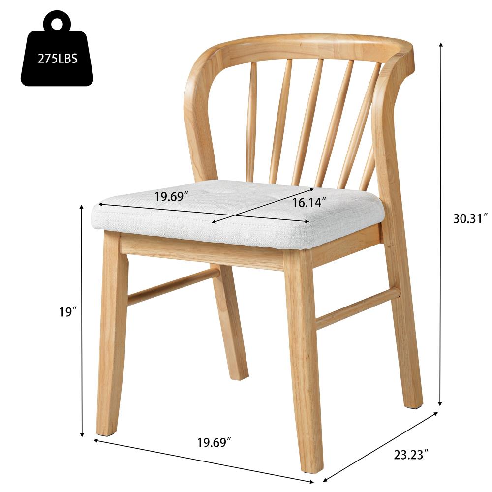 Mid-Century Dining Chairs with Padded Seats and Wooden Frames