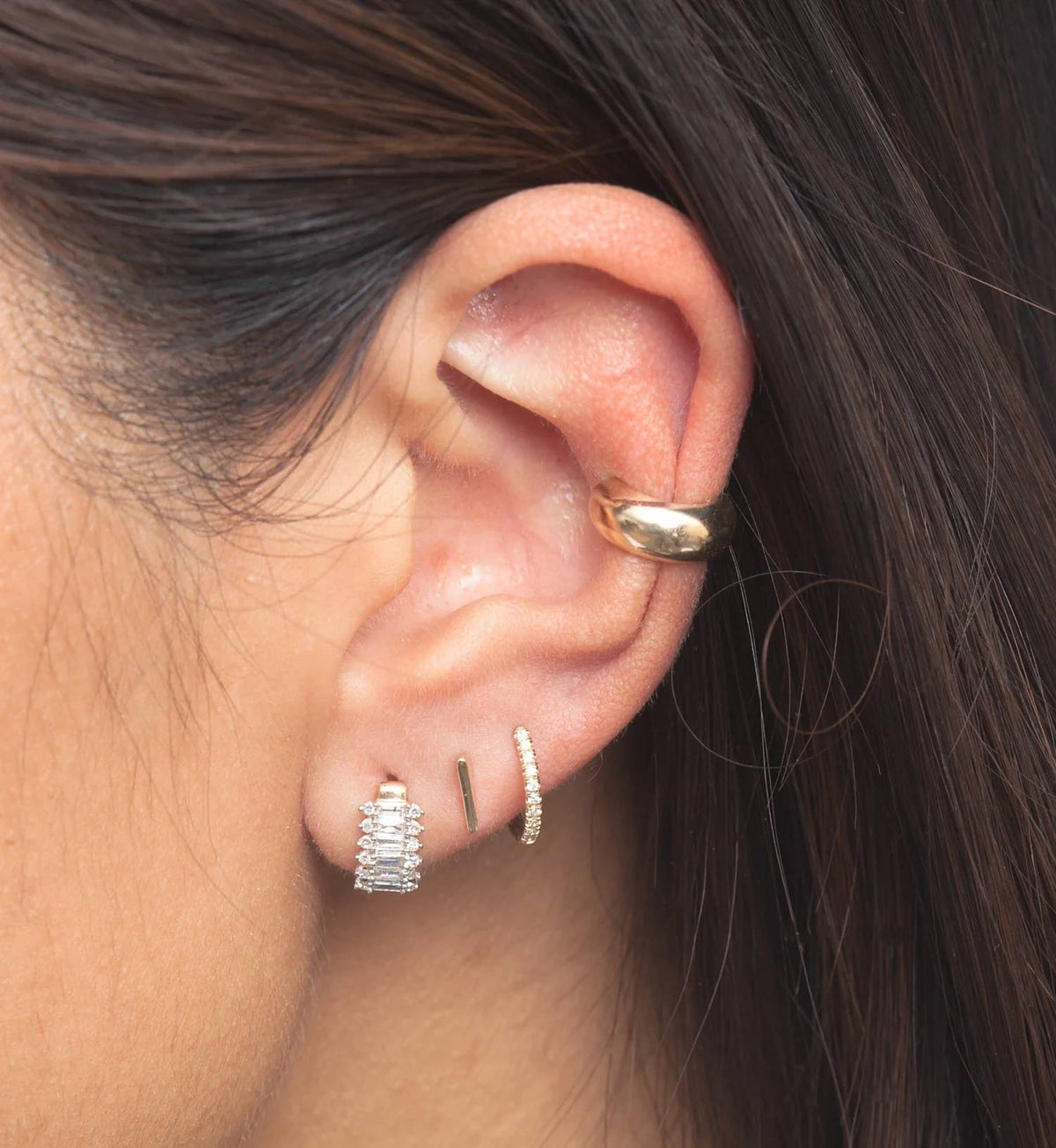 Women's Wide Round Chubby Ear Cuff In Gold