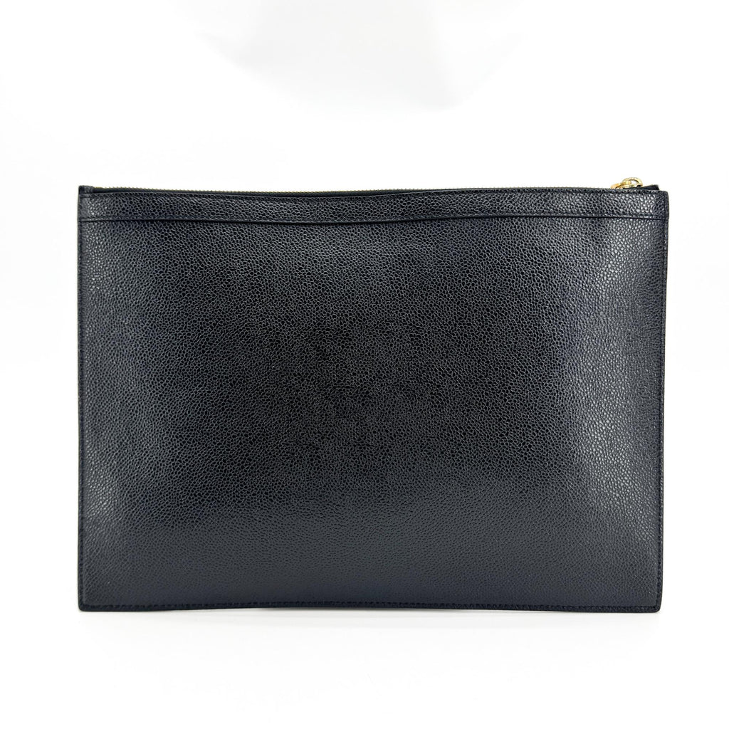 Thom e Zip Document Holder Leather With Applique Leather Briefcase Bag (Pre-Owned)