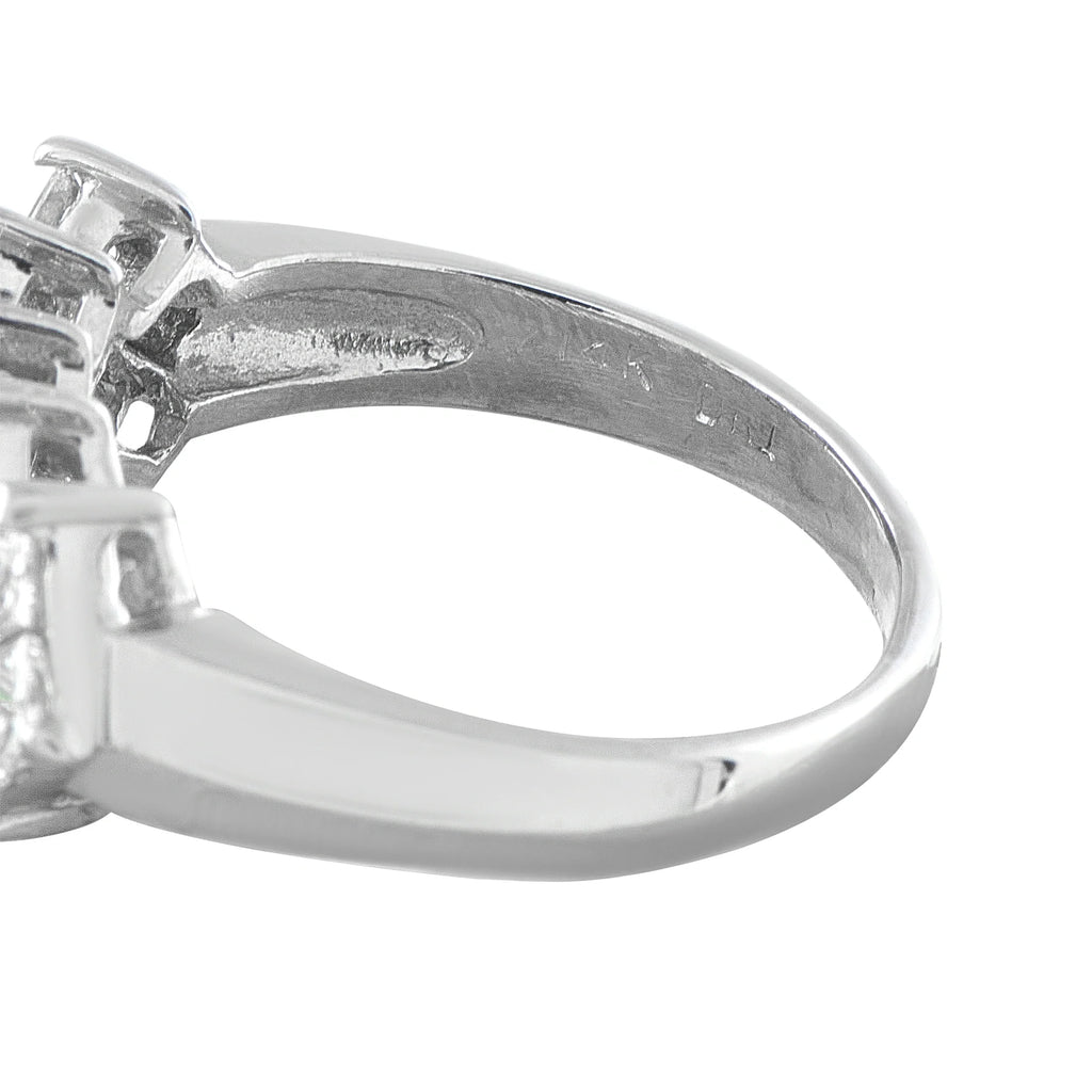 LB Exclusive 14K White Gold 2.40ct Diamond Princess-Cut Cluster Ring MF27-070226