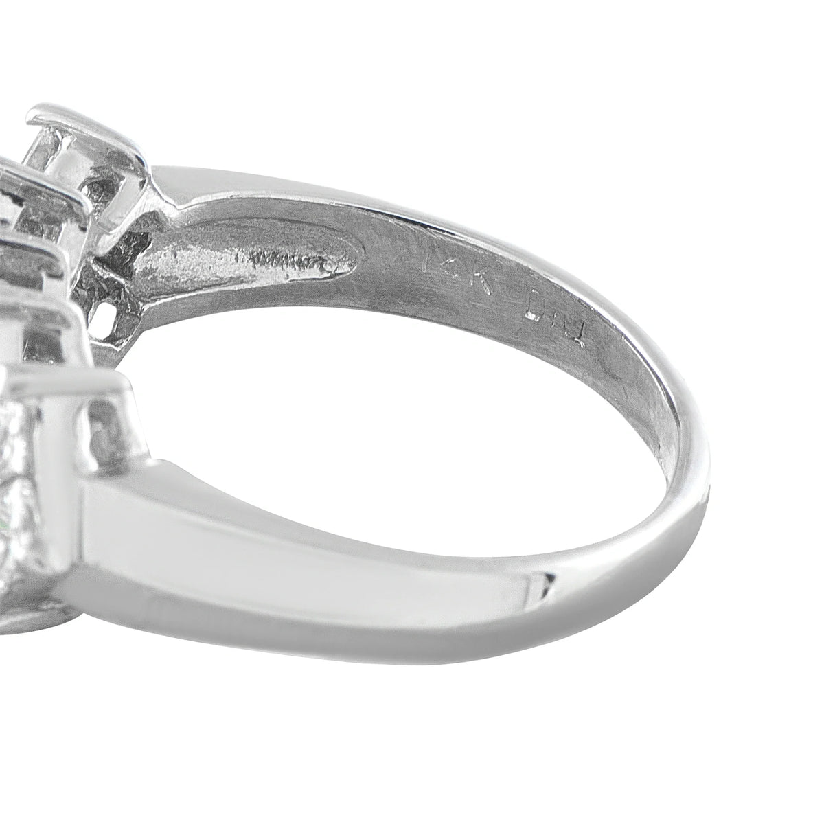 LB Exclusive 14K White Gold 2.40ct Diamond Princess-Cut Cluster Ring MF27-070226