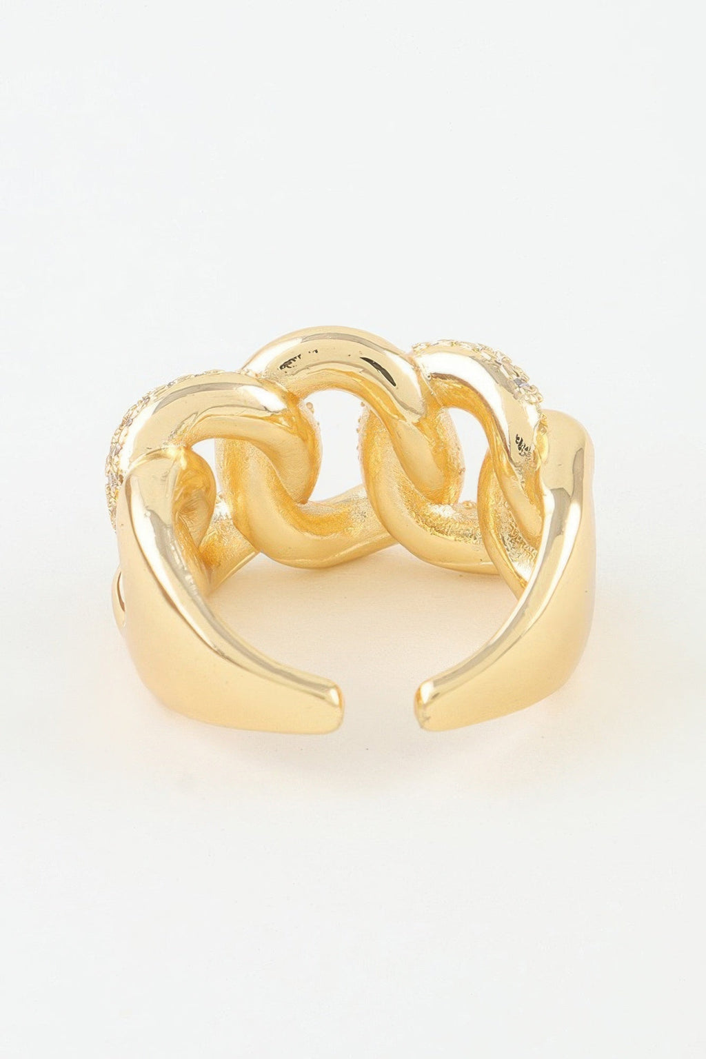 Bold Curb Chain Ring with Sparkling Stone Accents
