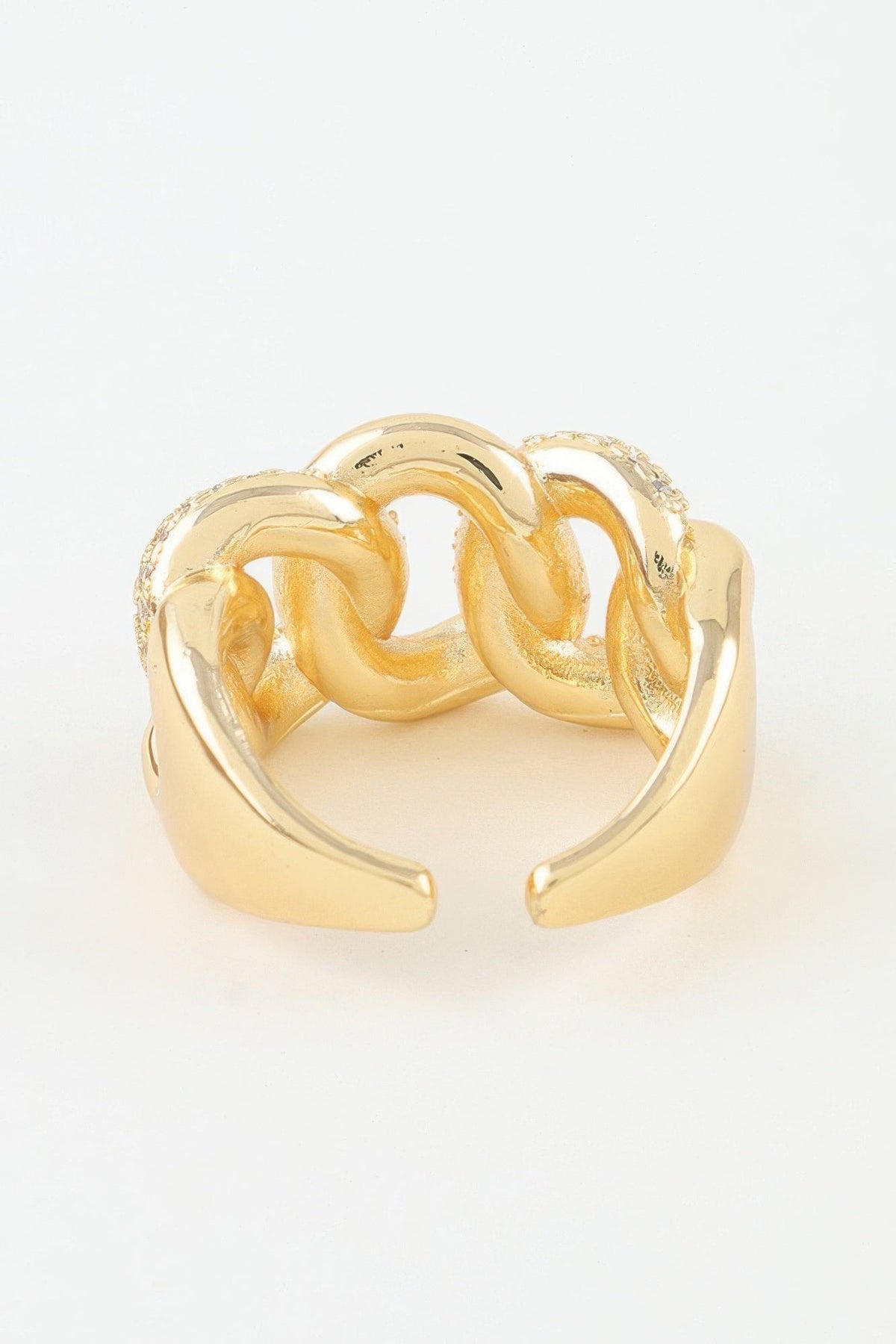 Bold Curb Chain Ring with Sparkling Stone Accents