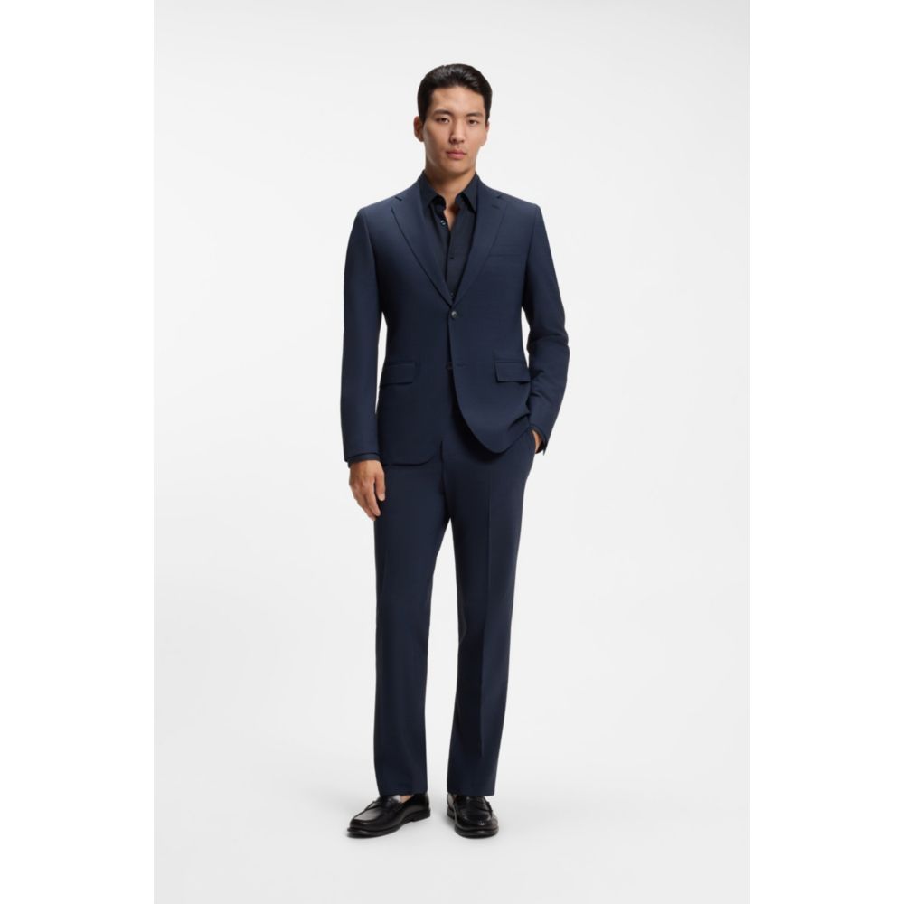 Slim-fit shirt in stretch melange cotton