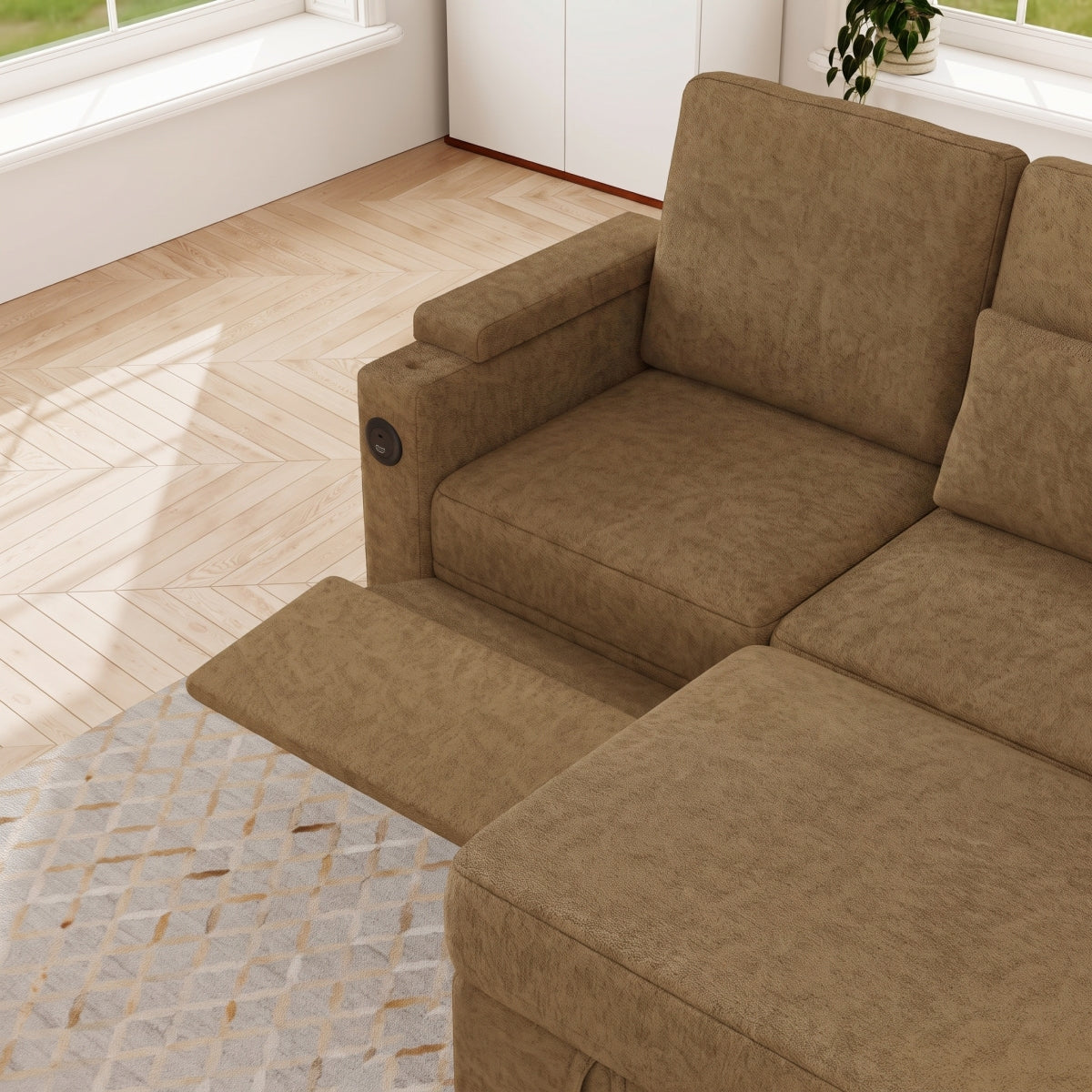 Streamdale 81" 3-in-1 Foldable Sofa Bed with USB Ports, Table & Storage Armrests