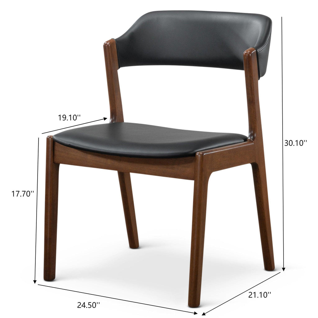 Contemporary Dining Chairs with Padded Seats -Set of 2