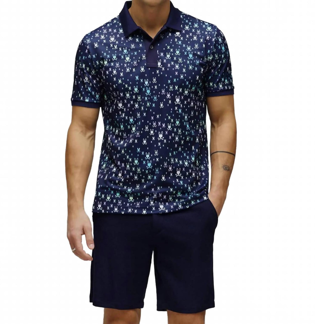Nev Sport Polo Shirt In Evening Blue