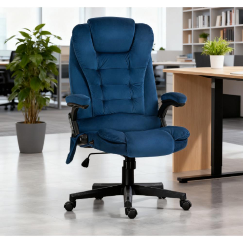 Velvet Massage Office Chair with Lumbar Heat