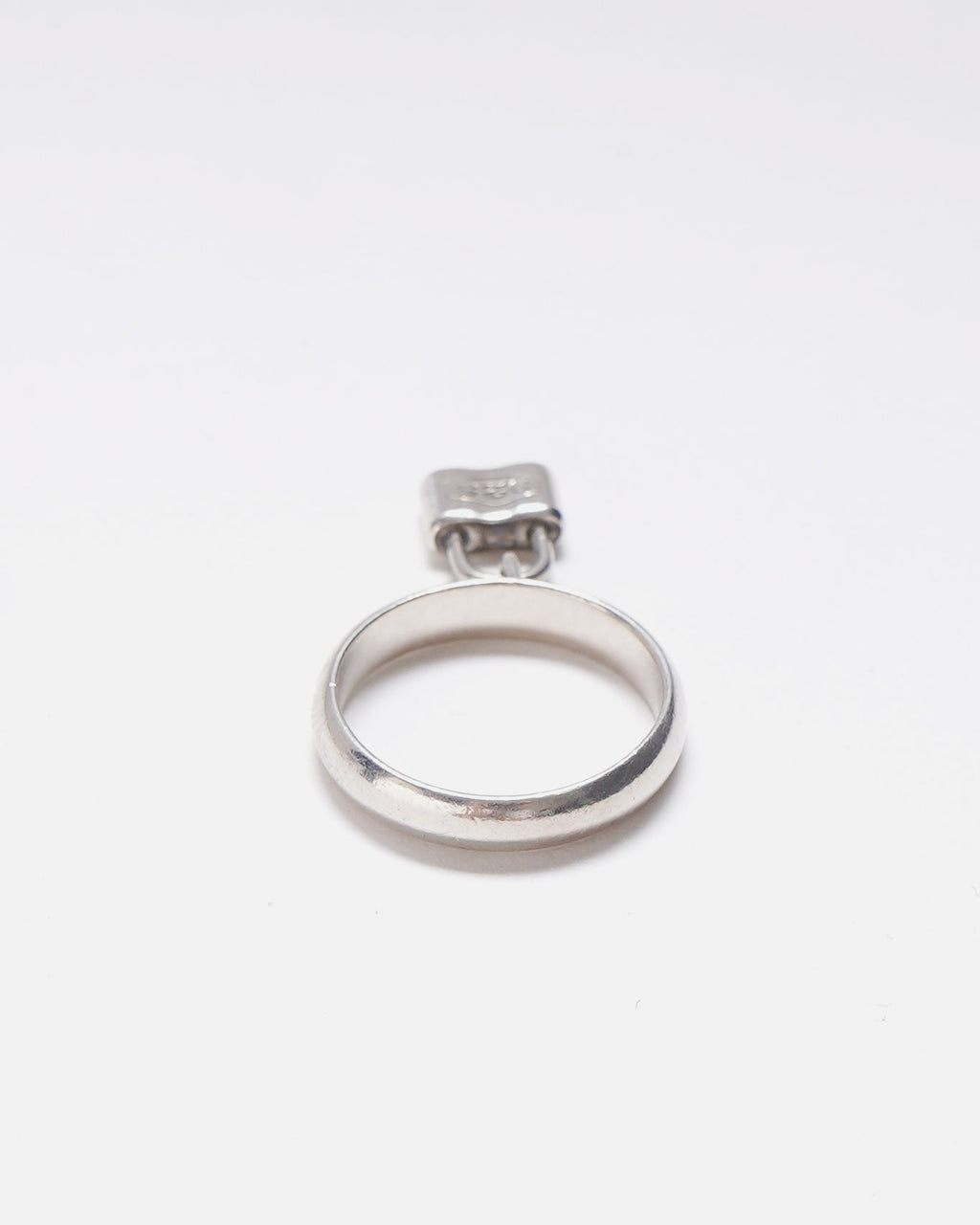 Silver Padlock Charm Ring / Size: 6