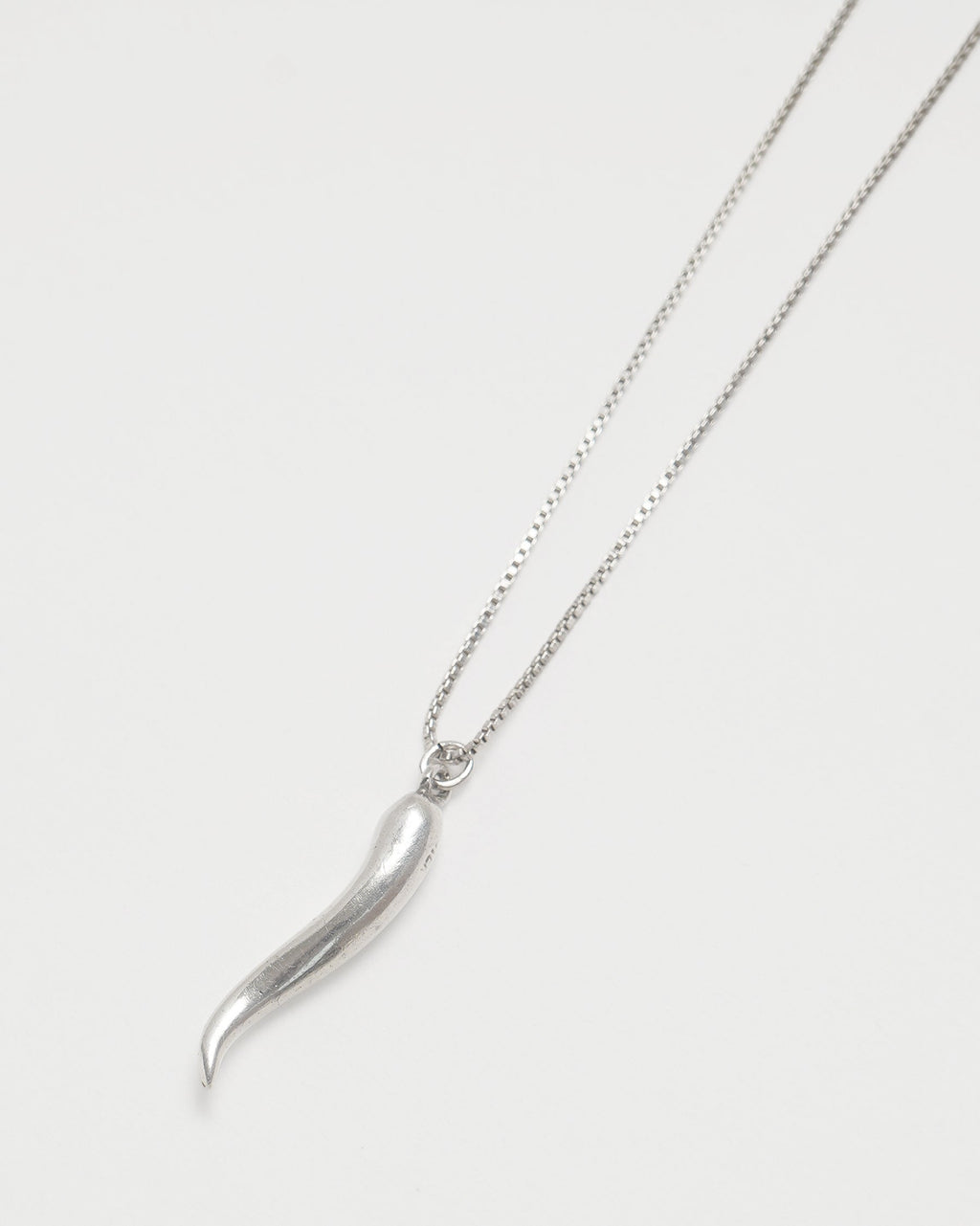 Silver Chain Necklace w/ Horn Charm