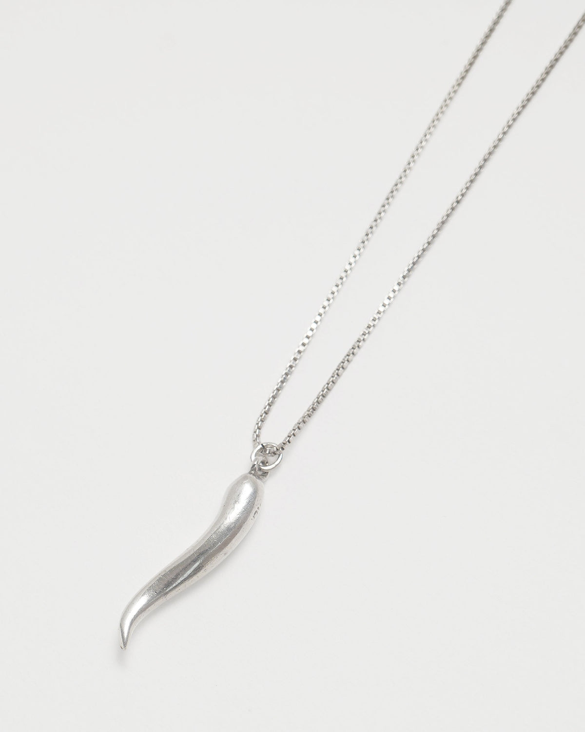 Silver Chain Necklace w/ Horn Charm