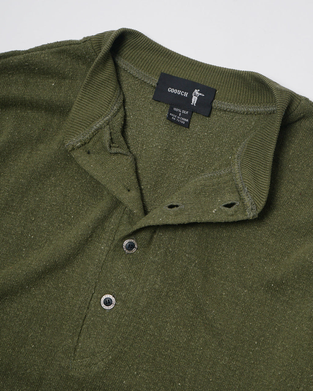 Silk Nep Henry Neck L/S / Green
