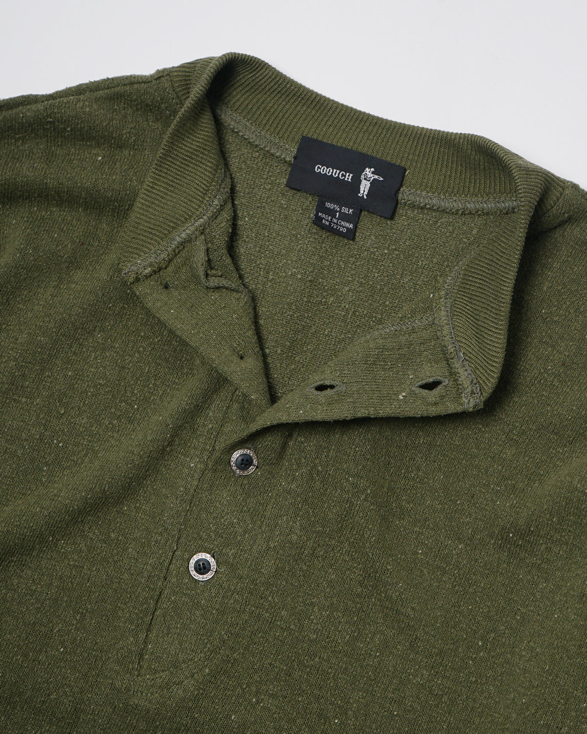 Silk Nep Henry Neck L/S / Green