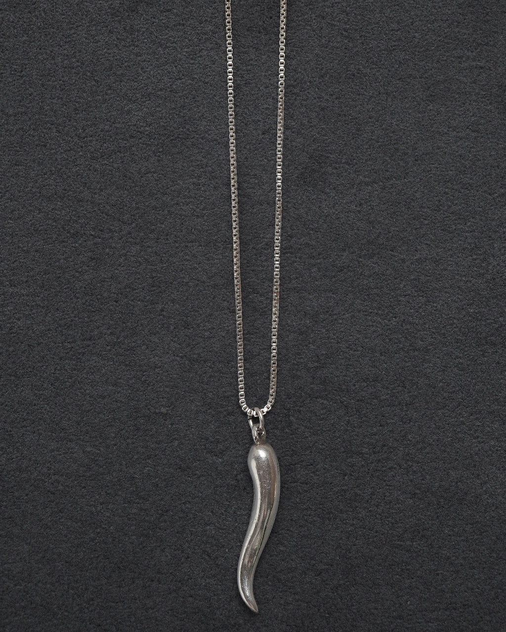 Silver Chain Necklace w/ Horn Charm