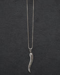 Silver Chain Necklace w/ Horn Charm