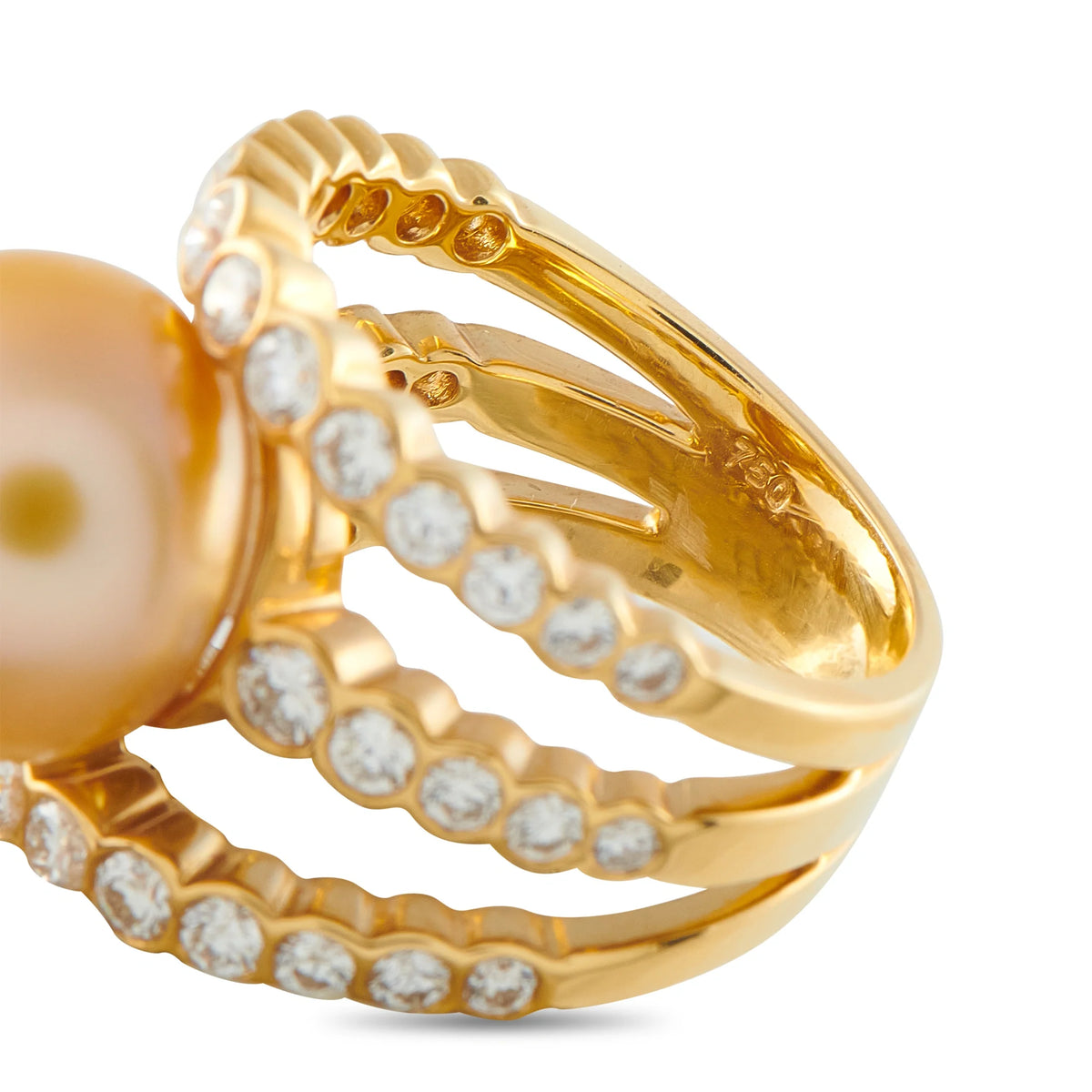 Assael 18K Yellow Gold 1.72ct Diamond and Golden Pearl Ring AS02-071526